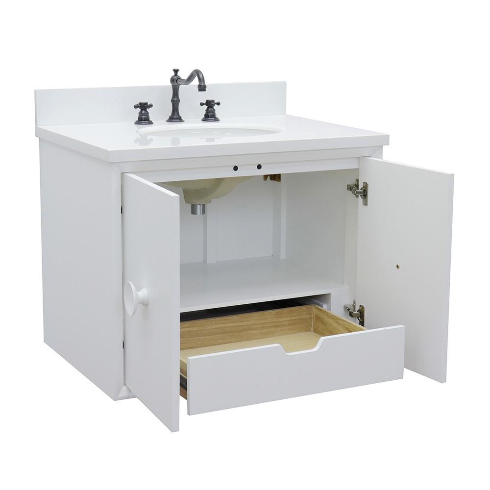 30 Single wall mount vanity in White finish - cabinet only. Picture 64