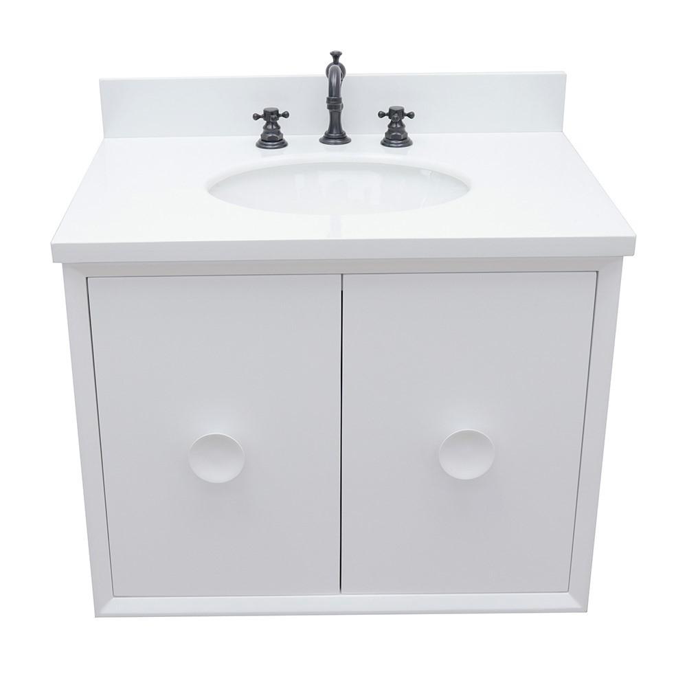 30 Single wall mount vanity in White finish - cabinet only. Picture 66