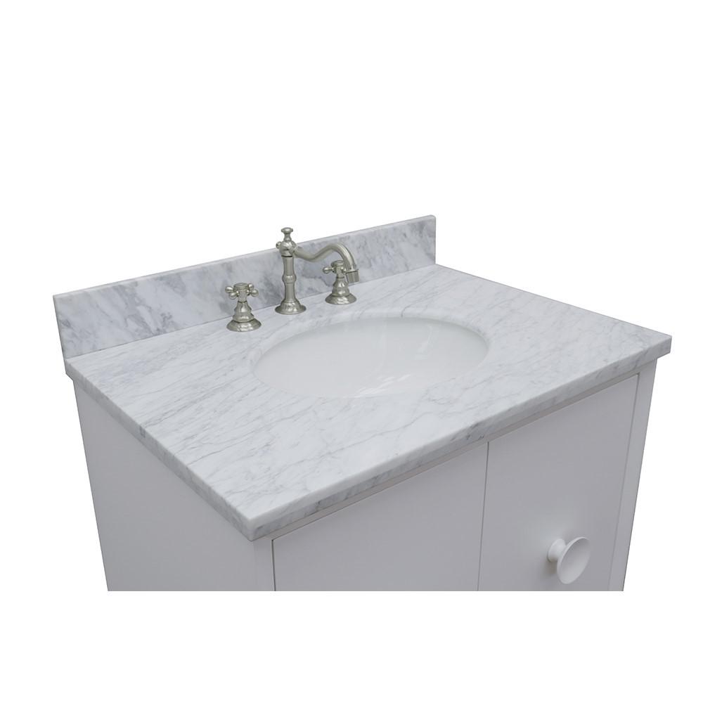 30 Single wall mount vanity in White finish - cabinet only. Picture 90