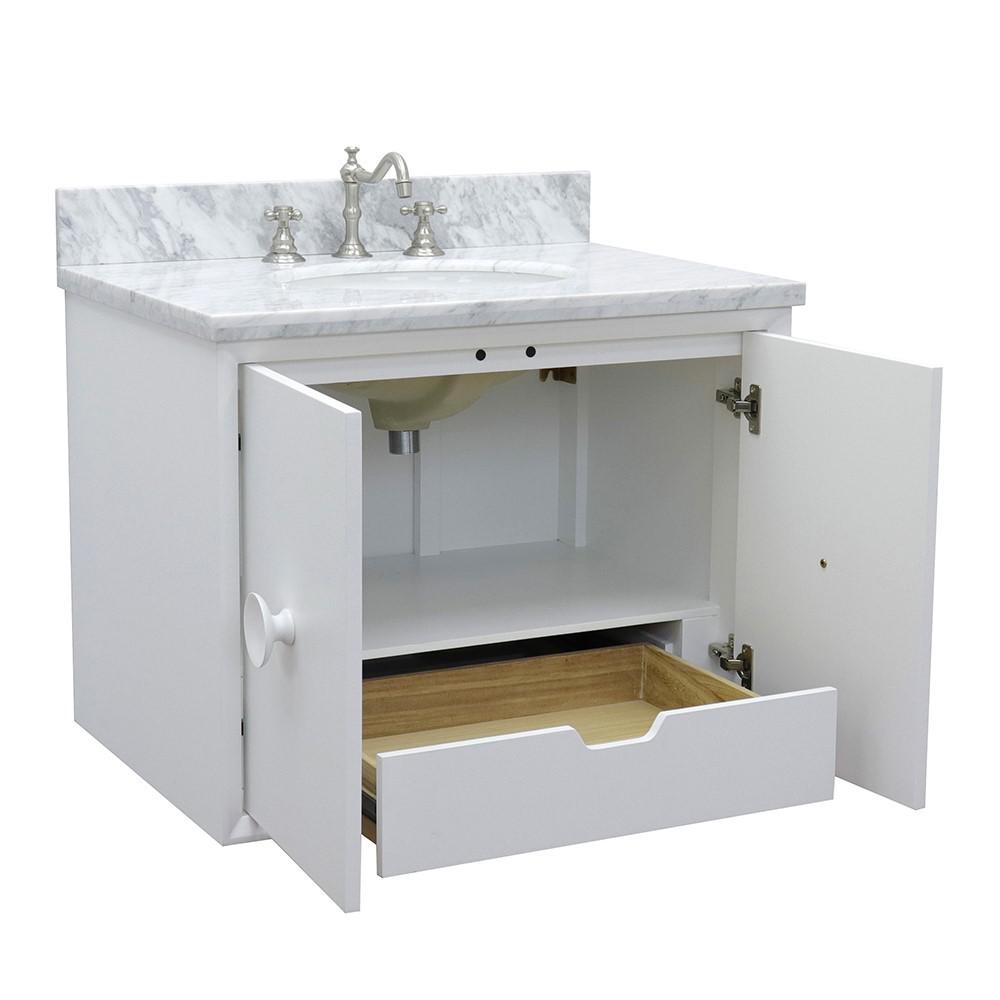 30 Single wall mount vanity in White finish - cabinet only. Picture 91