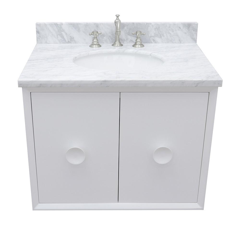 30 Single wall mount vanity in White finish - cabinet only. Picture 93