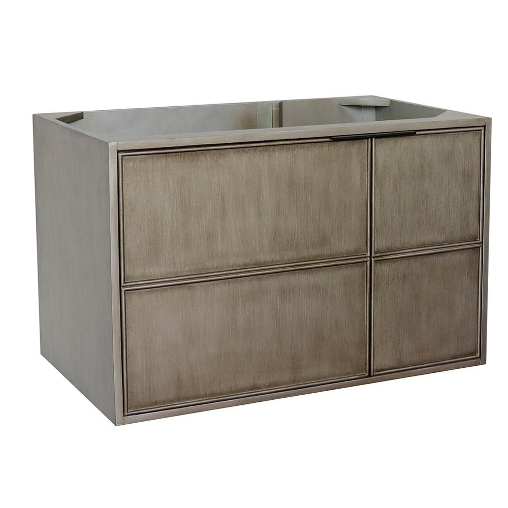 36 Single wall mount vanity in Linen Brown finish - cabinet only. Picture 2