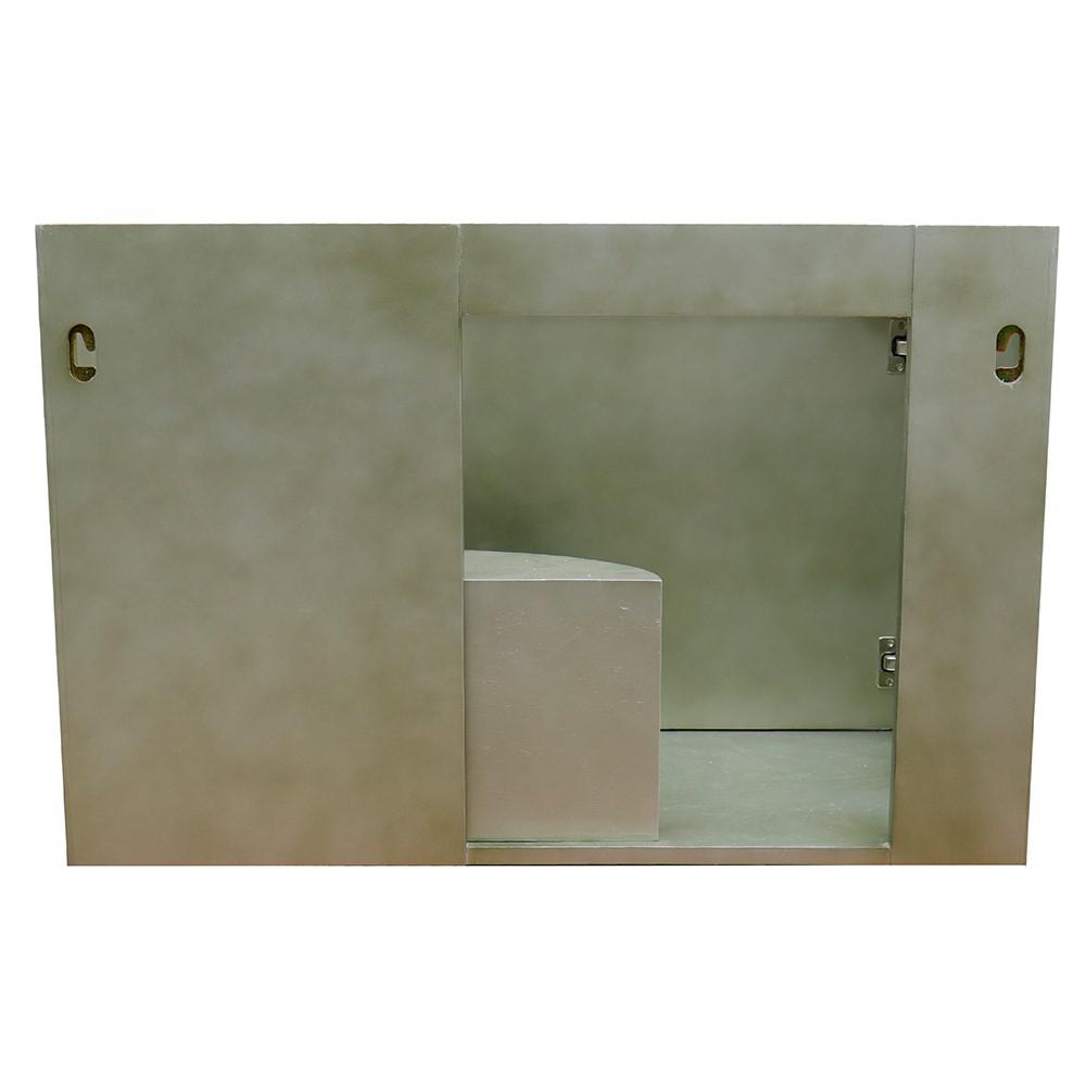36 Single wall mount vanity in Linen Brown finish - cabinet only. Picture 114