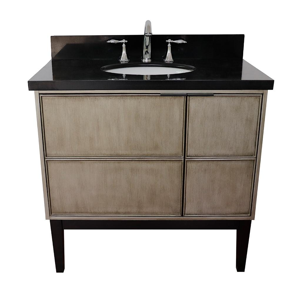 36 Single vanity in Linen Brown finish - cabinet only. Picture 17