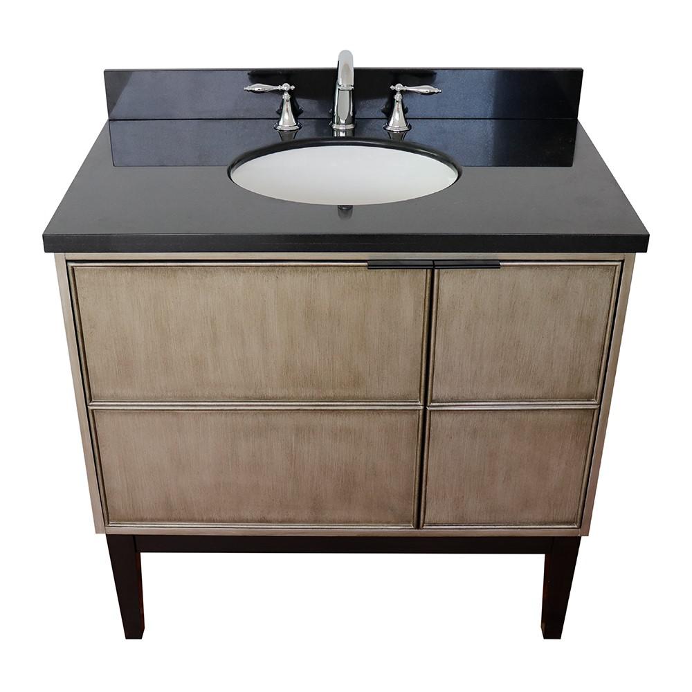 36 Single vanity in Linen Brown finish - cabinet only. Picture 21