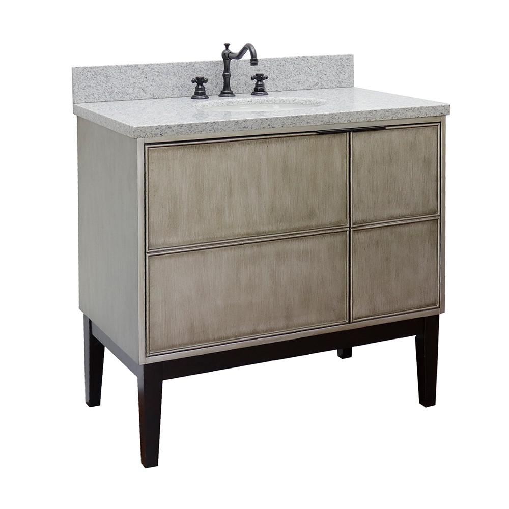36 Single vanity in Linen Brown finish - cabinet only. Picture 52