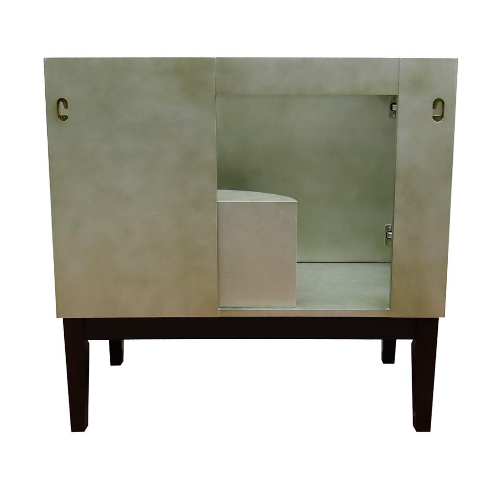 36 Single vanity in Linen Brown finish - cabinet only. Picture 59