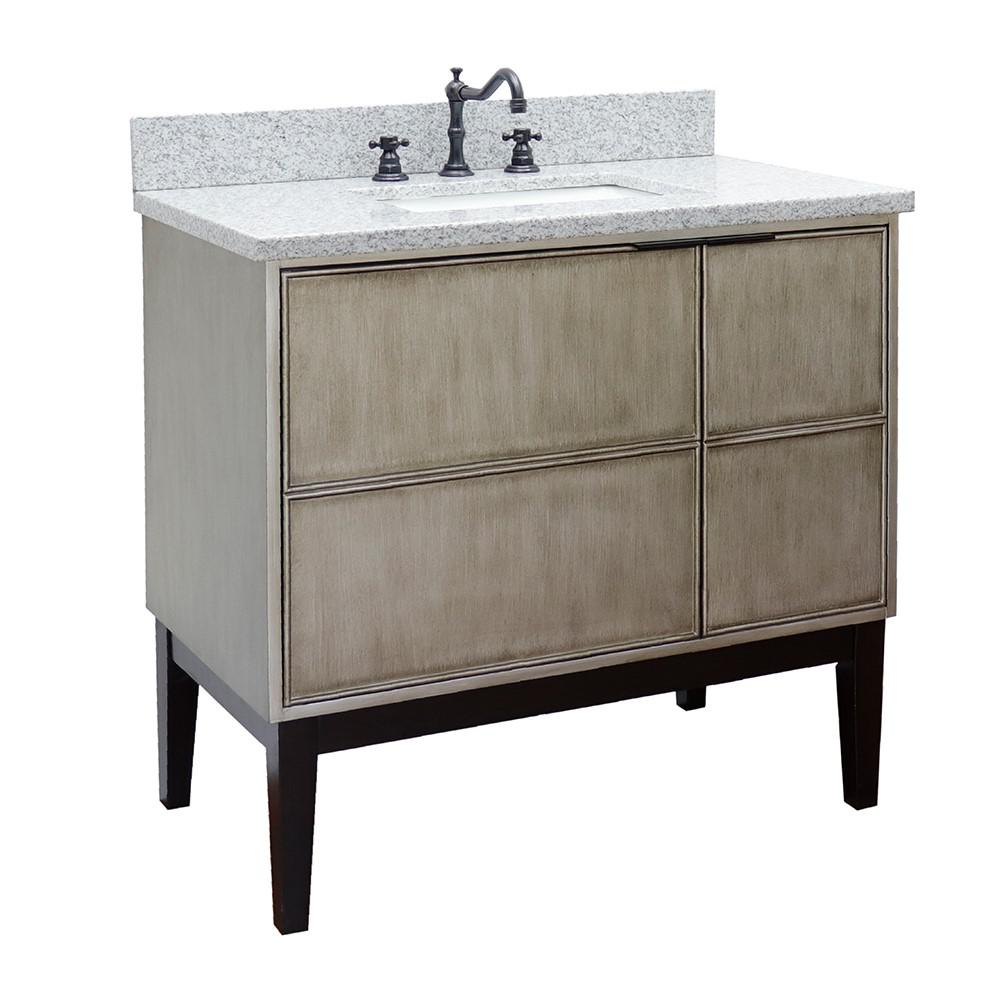 36 Single vanity in Linen Brown finish - cabinet only. Picture 65