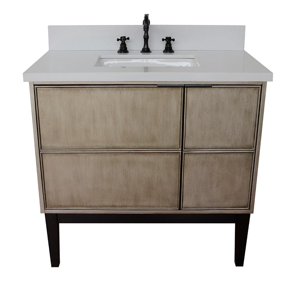36 Single vanity in Linen Brown finish - cabinet only. Picture 108
