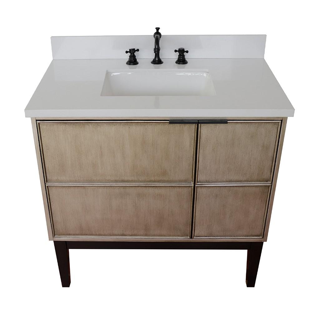 36 Single vanity in Linen Brown finish - cabinet only. Picture 112