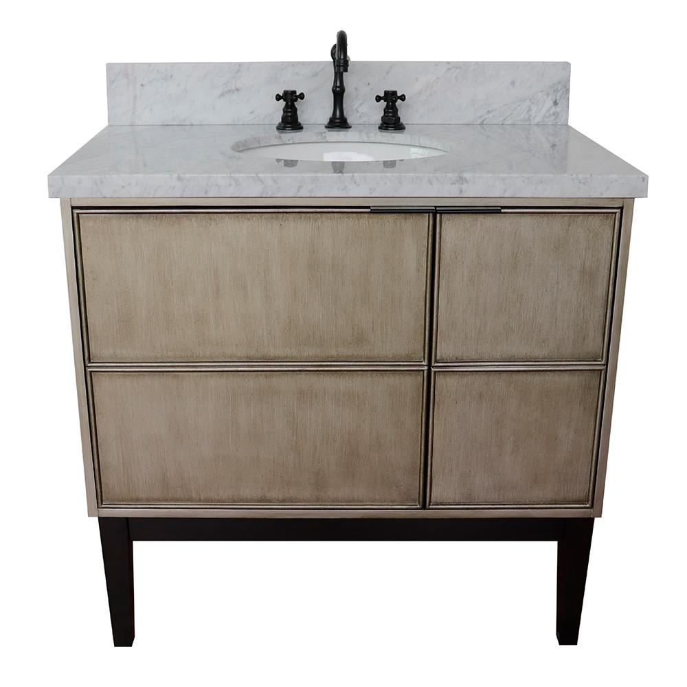 36 Single vanity in Linen Brown finish - cabinet only. Picture 134