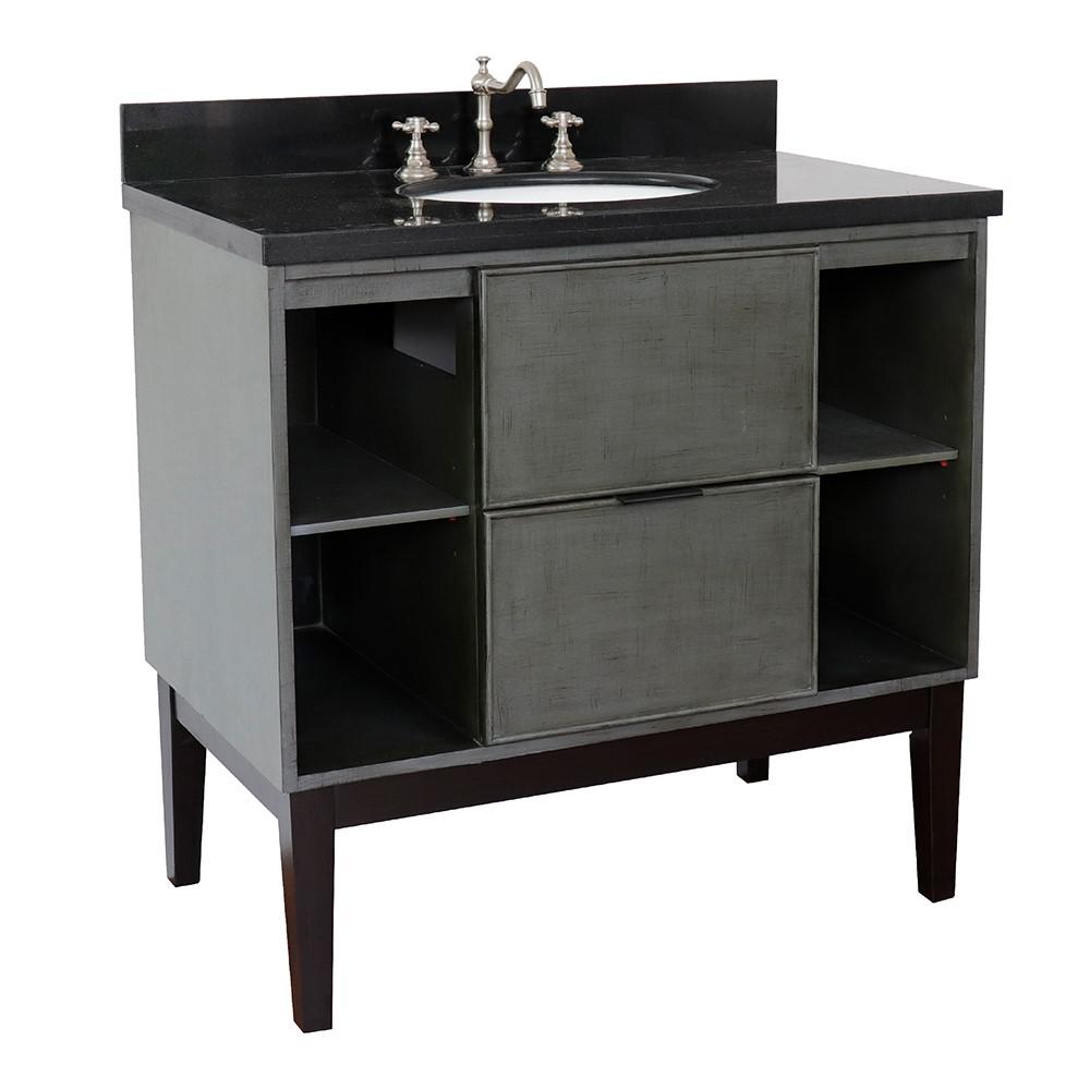 36 Single vanity in Linen Gray finish - cabinet only. Picture 12