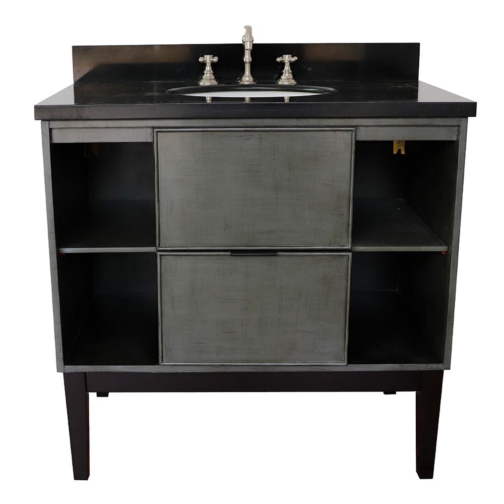 36 Single vanity in Linen Gray finish - cabinet only. Picture 15