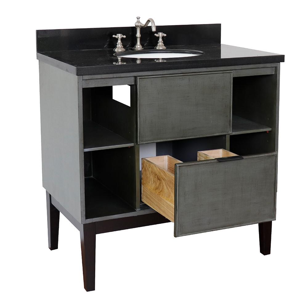 36 Single vanity in Linen Gray finish - cabinet only. Picture 17
