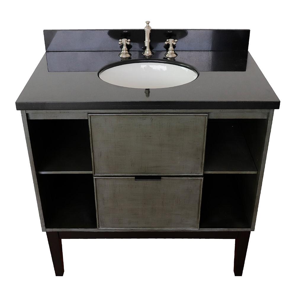 36 Single vanity in Linen Gray finish - cabinet only. Picture 19