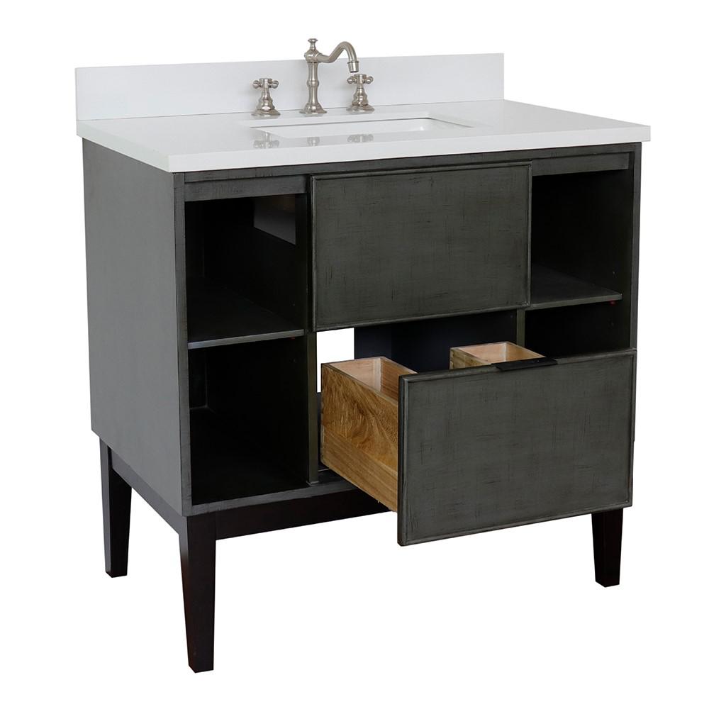 36 Single vanity in Linen Gray finish - cabinet only. Picture 101