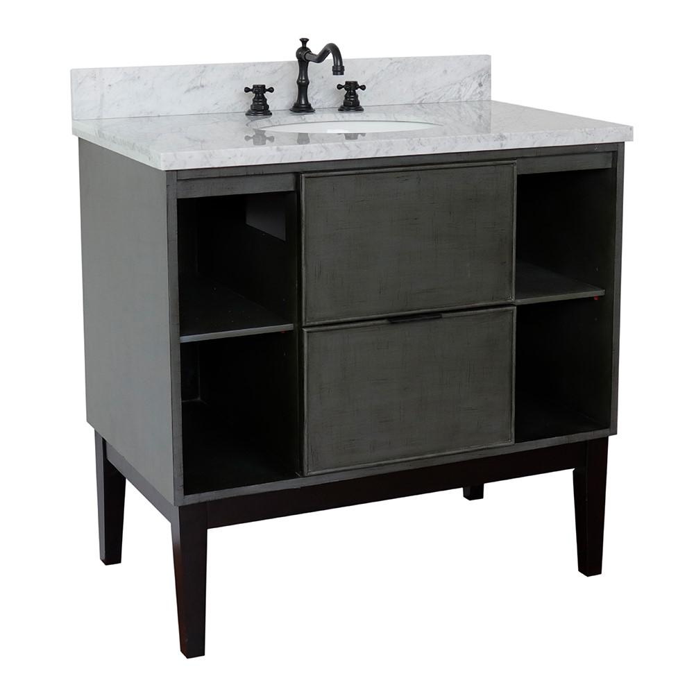36 Single vanity in Linen Gray finish - cabinet only. Picture 120