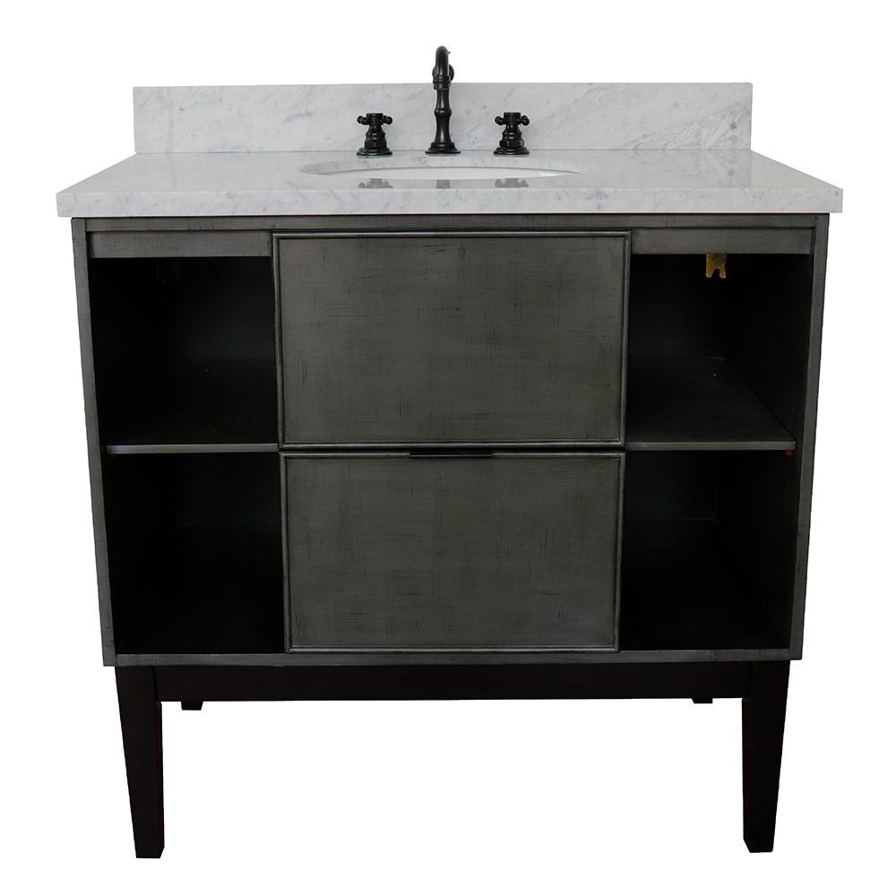 36 Single vanity in Linen Gray finish - cabinet only. Picture 123
