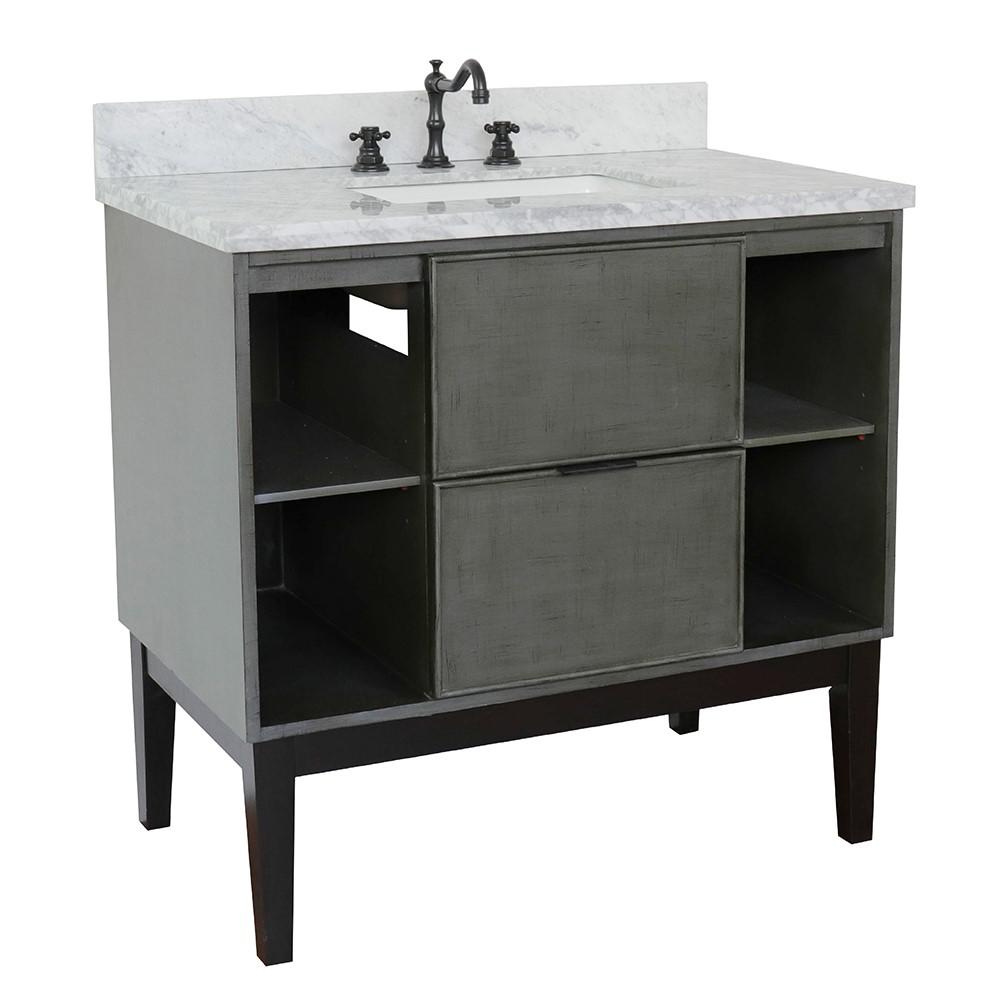36 Single vanity in Linen Gray finish - cabinet only. Picture 132