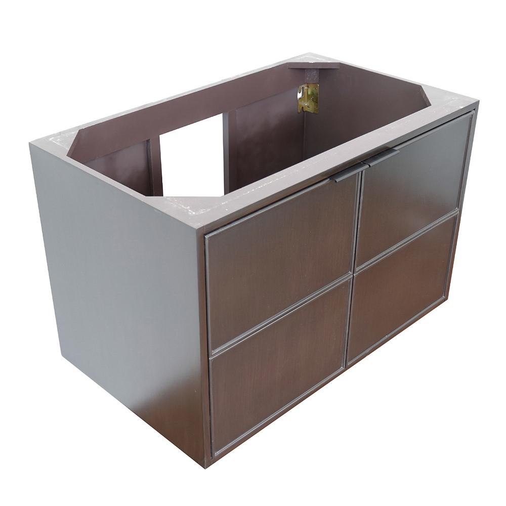 36 Single wall mount vanity in Cappuccino finish - cabinet only. Picture 3