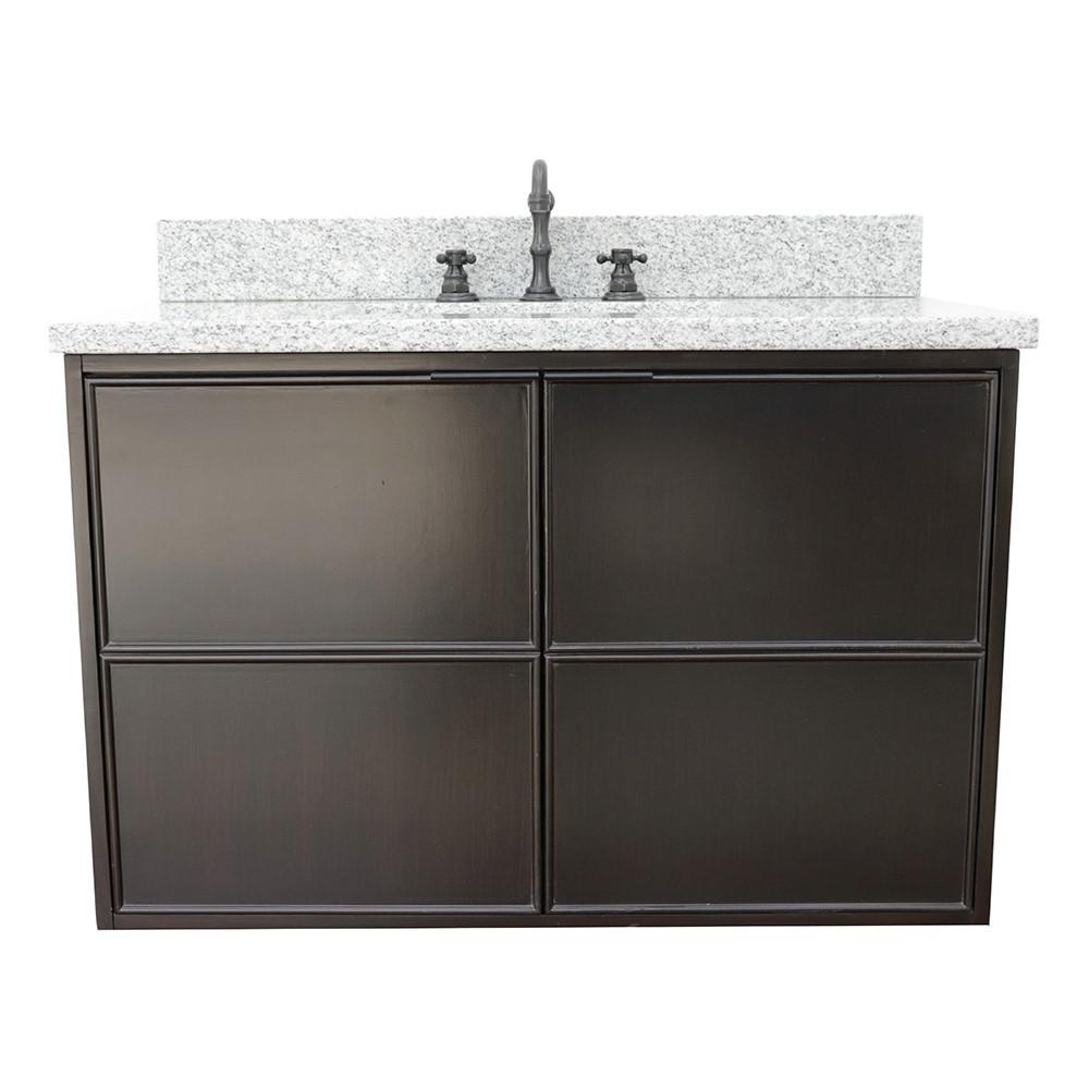 36 Single wall mount vanity in Cappuccino finish - cabinet only. Picture 47