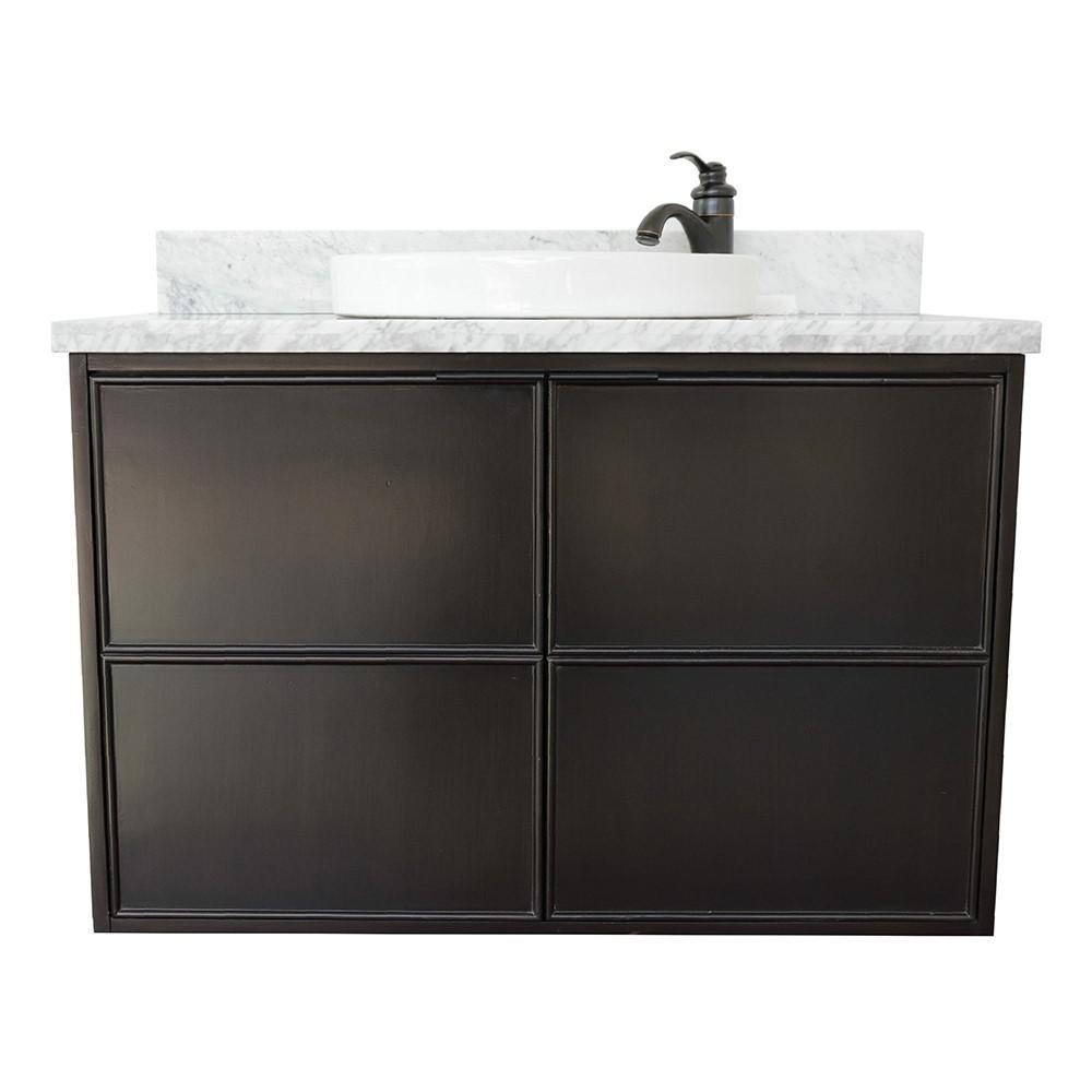 36 Single wall mount vanity in Cappuccino finish - cabinet only. Picture 109