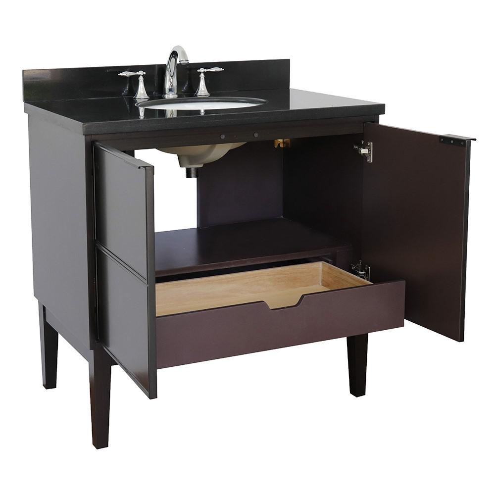 36 Single vanity in Cappuccino finish - cabinet only. Picture 14