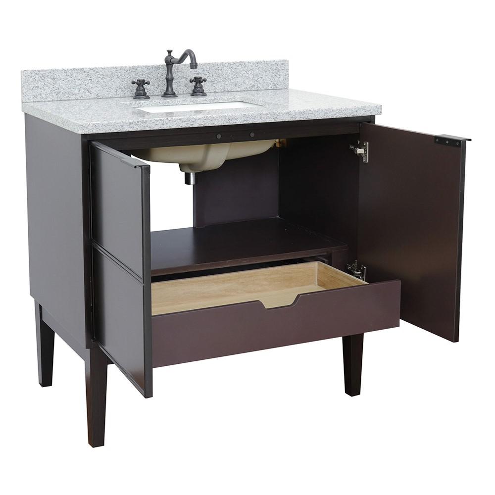 36 Single vanity in Cappuccino finish - cabinet only. Picture 54