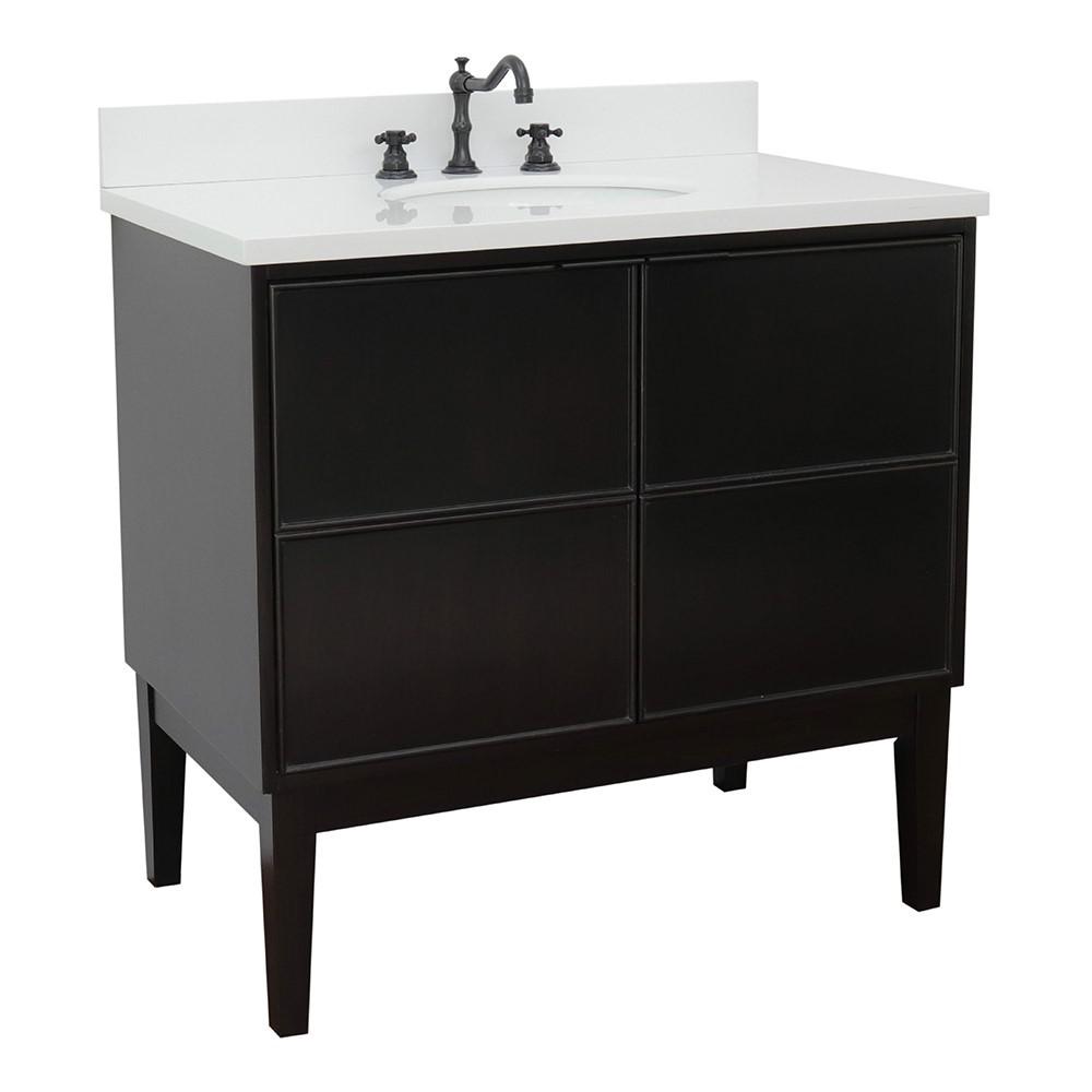 36 Single vanity in Cappuccino finish - cabinet only. Picture 71