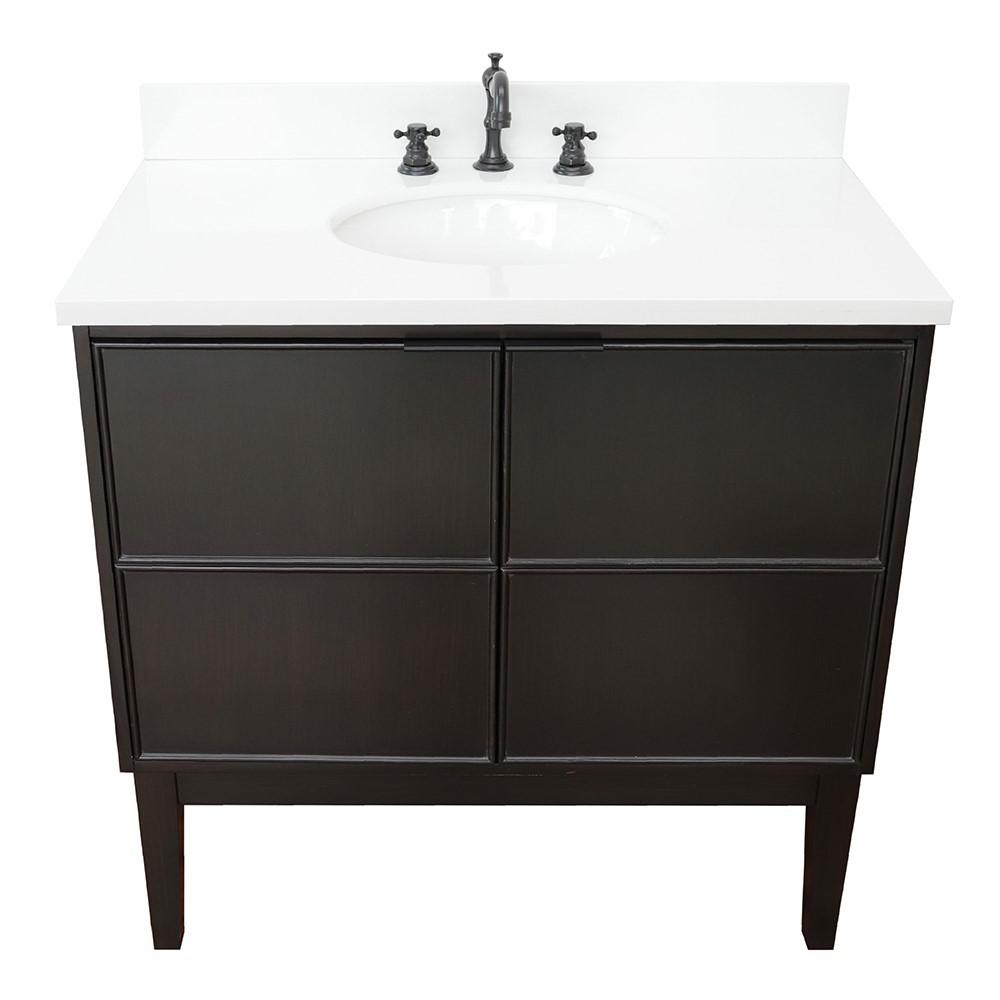 36 Single vanity in Cappuccino finish - cabinet only. Picture 76