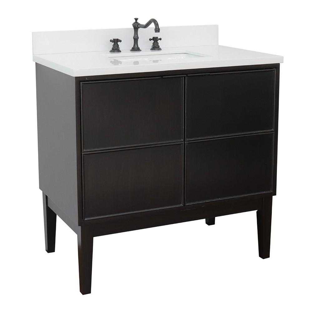 36 Single vanity in Cappuccino finish - cabinet only. Picture 81