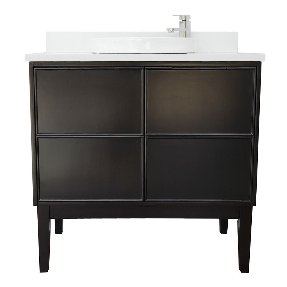 36 Single vanity in Cappuccino finish - cabinet only. Picture 92