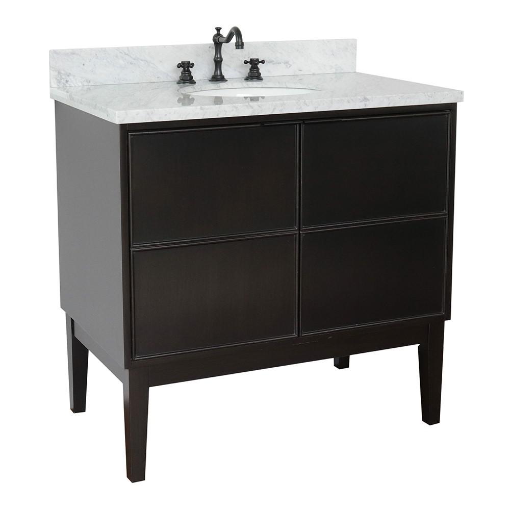 36 Single vanity in Cappuccino finish - cabinet only. Picture 101
