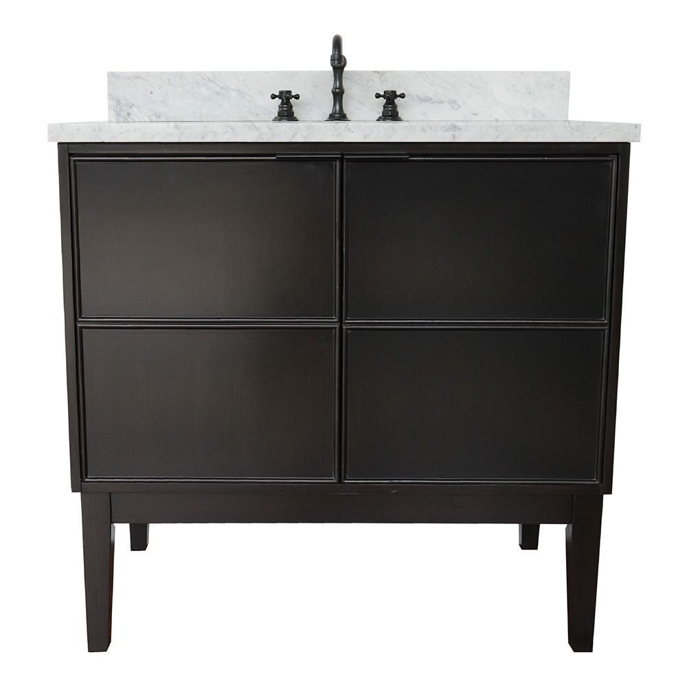 36 Single vanity in Cappuccino finish - cabinet only. Picture 102