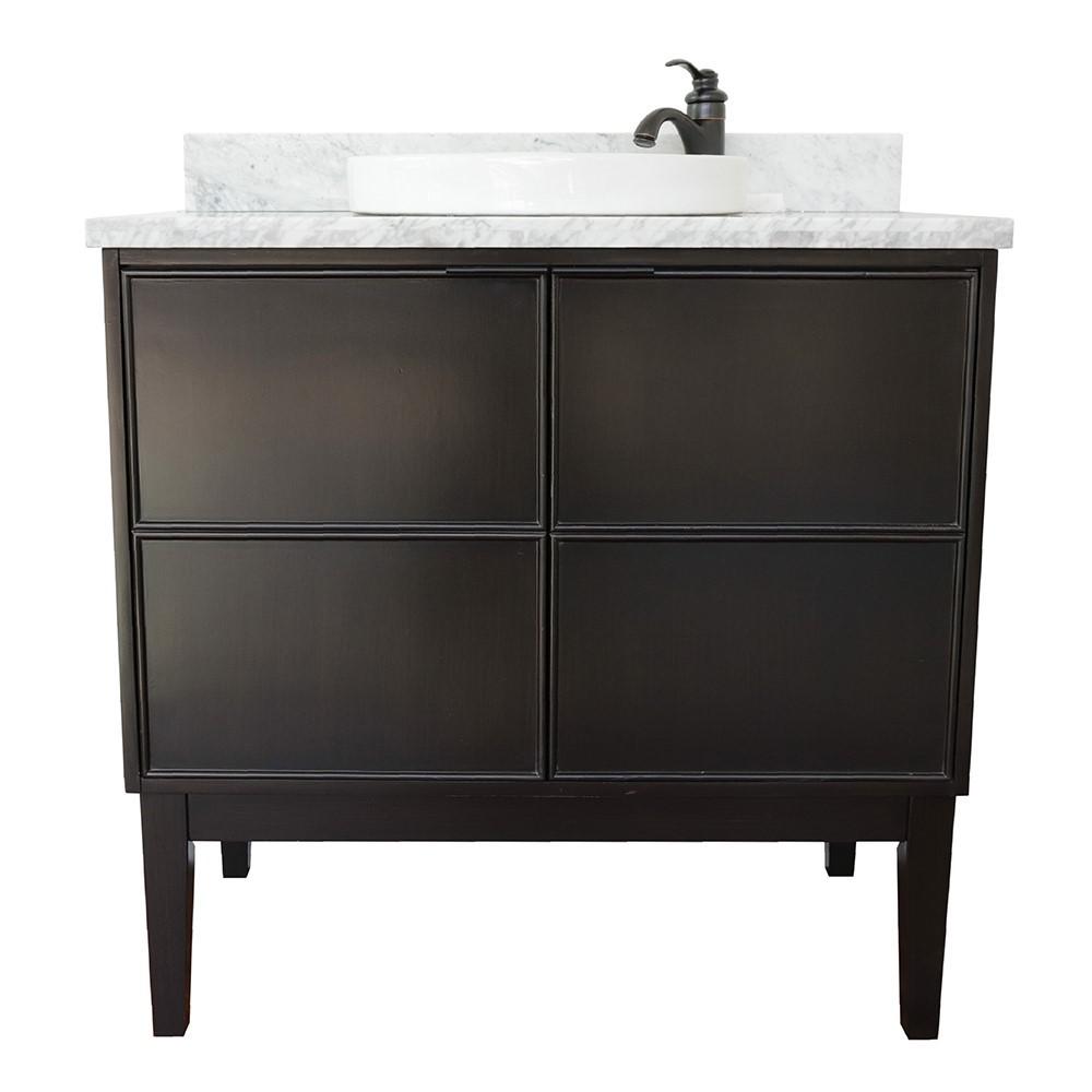 36 Single vanity in Cappuccino finish - cabinet only. Picture 121