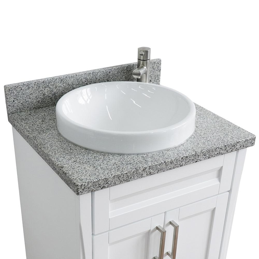 25 Single sink vanity in White finish with Gray granite and rectangle sink. Picture 17
