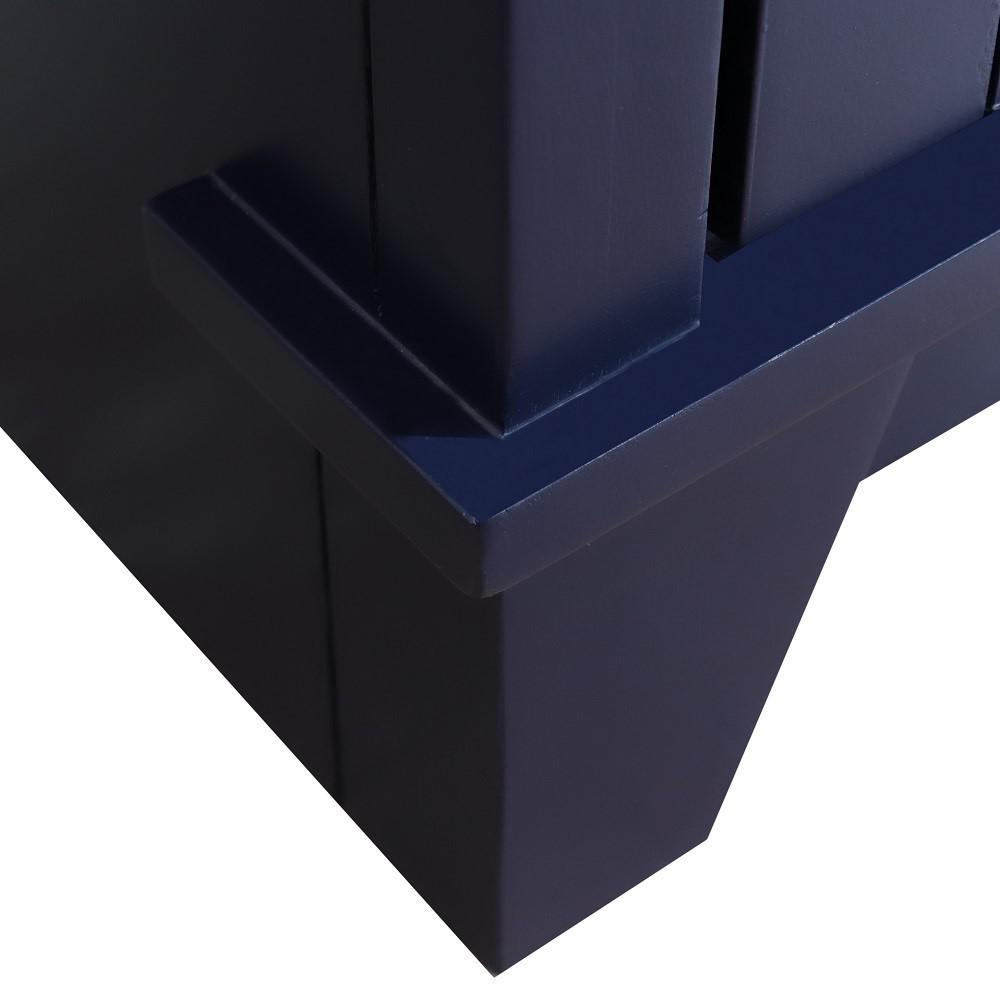 31 Single sink vanity in Blue finish with Black galaxy granite with oval sink. Picture 4