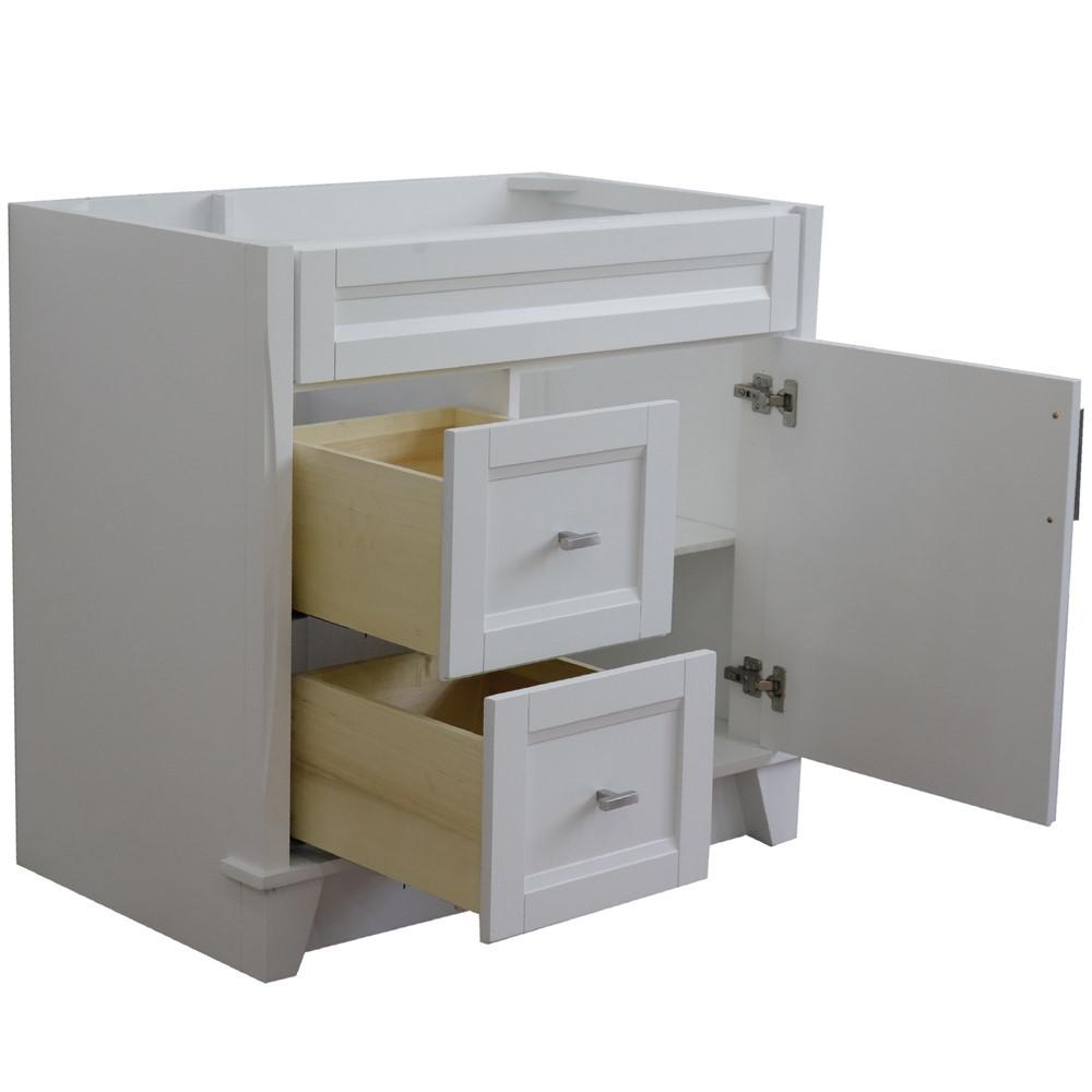 36 Single sink vanity in White finish- cabinet only - Right drawers. Picture 5