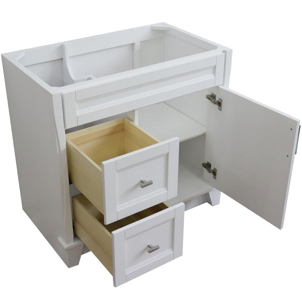 36 Single sink vanity in White finish- cabinet only - Right drawers. Picture 11