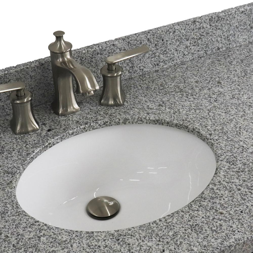 Single sink vanity in Dark Gray with Gray granite and Left door/Left sink. Picture 12