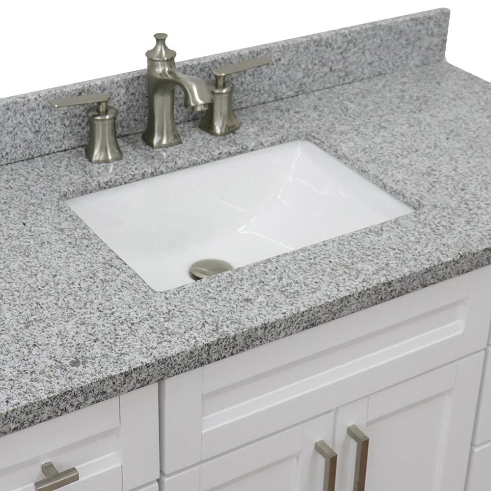 49 Single sink vanity in White finish with Gray granite and rectangle sink. Picture 11