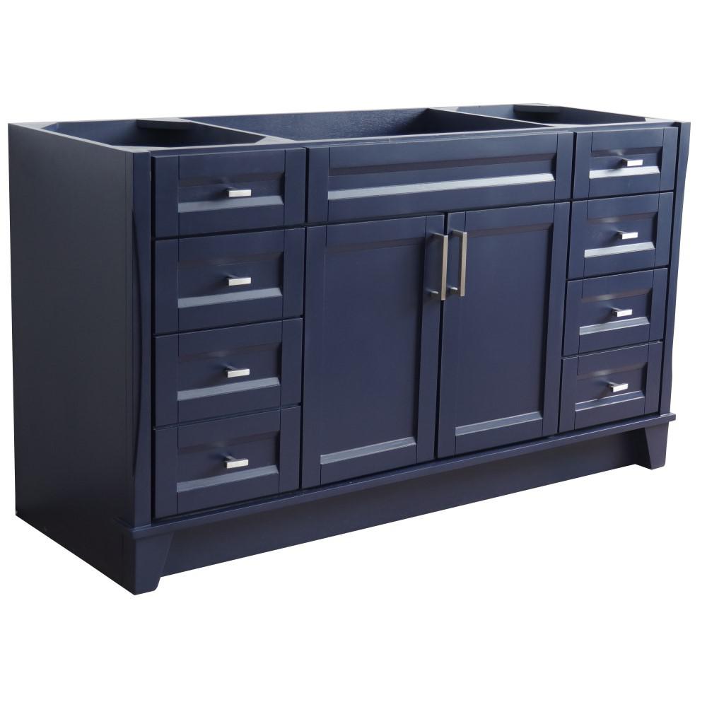 60 Single sink vanity in Blue finish - cabinet only. Picture 2