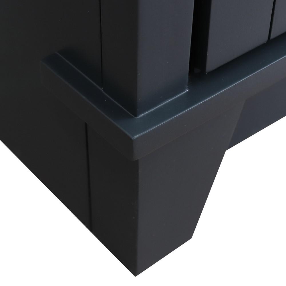 Double sink vanity in Dark Gray and Black galaxy granite and rectangle sink. Picture 5