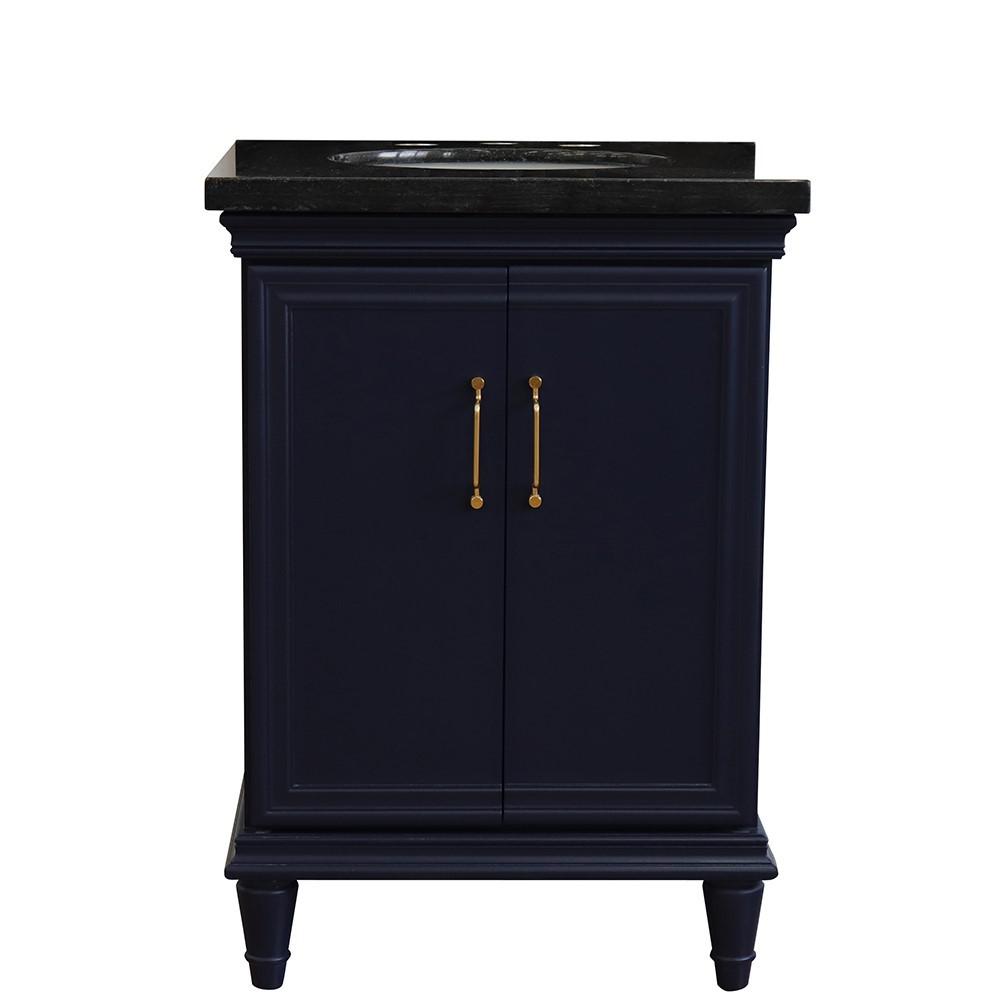 25 Single vanity in Blue finish with Black galaxy and oval sink. Picture 5