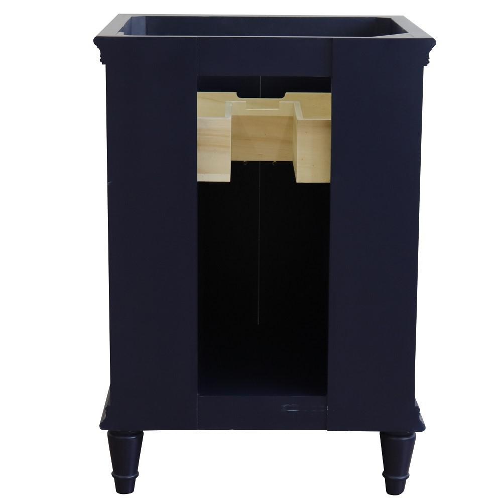25 Single vanity in Blue finish with Black galaxy and oval sink. Picture 10