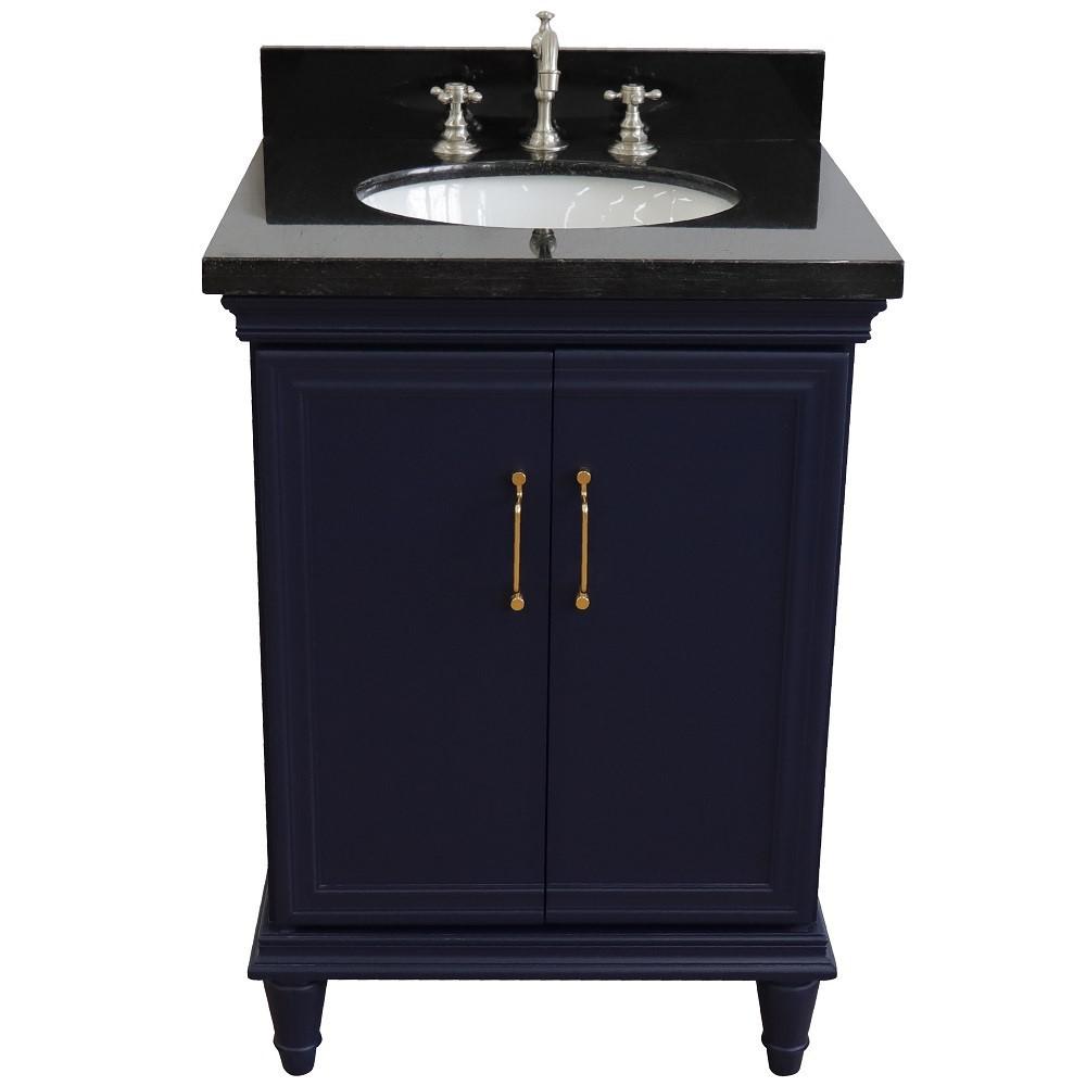 25 Single vanity in Blue finish with Black galaxy and oval sink. Picture 11