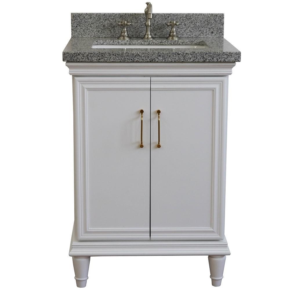 25 Single vanity in White finish with Gray granite and rectangle sink. Picture 6