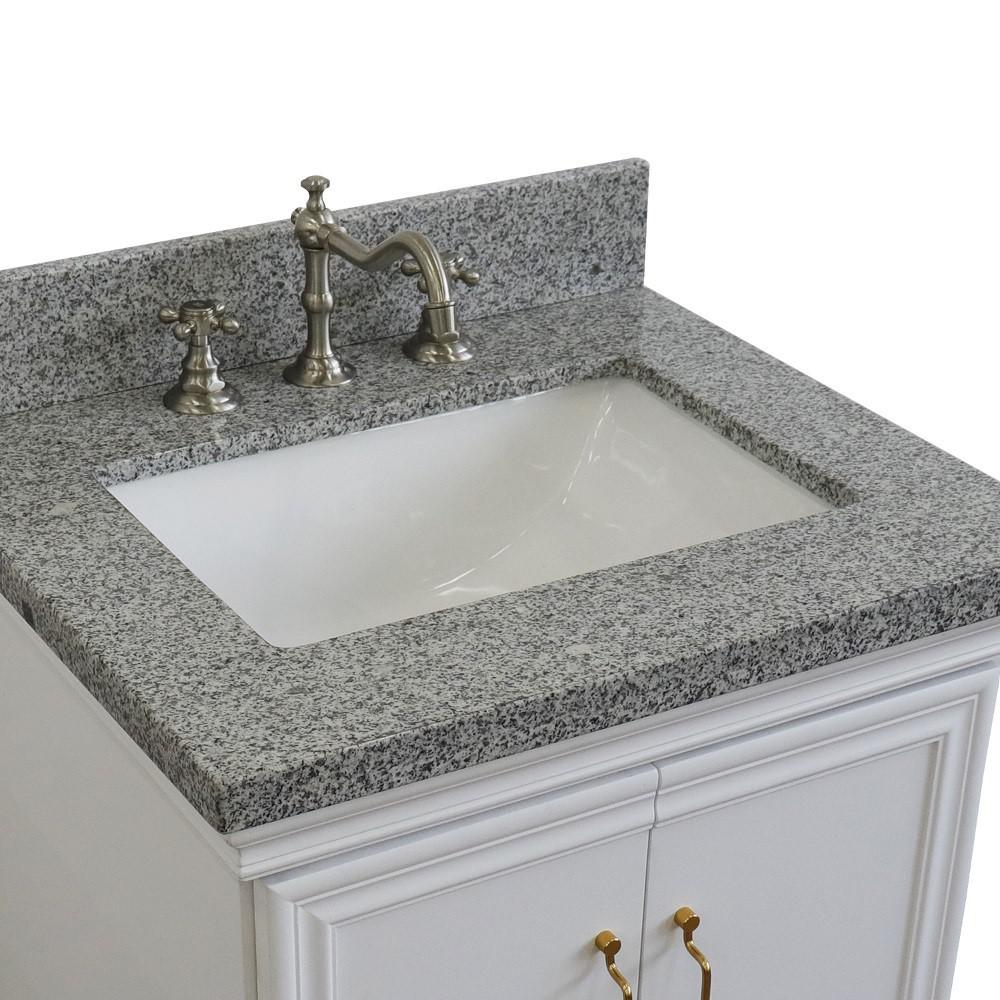 25 Single vanity in White finish with Gray granite and rectangle sink. Picture 7