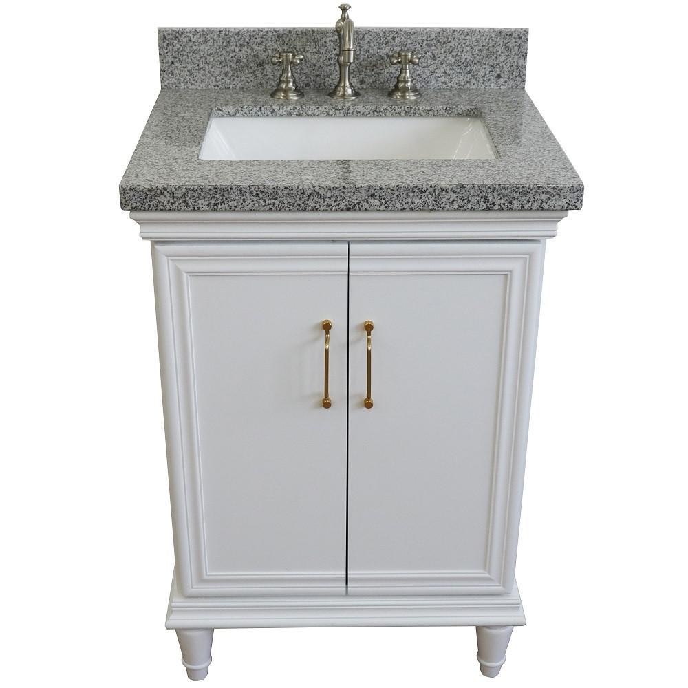 25 Single vanity in White finish with Gray granite and rectangle sink. Picture 9