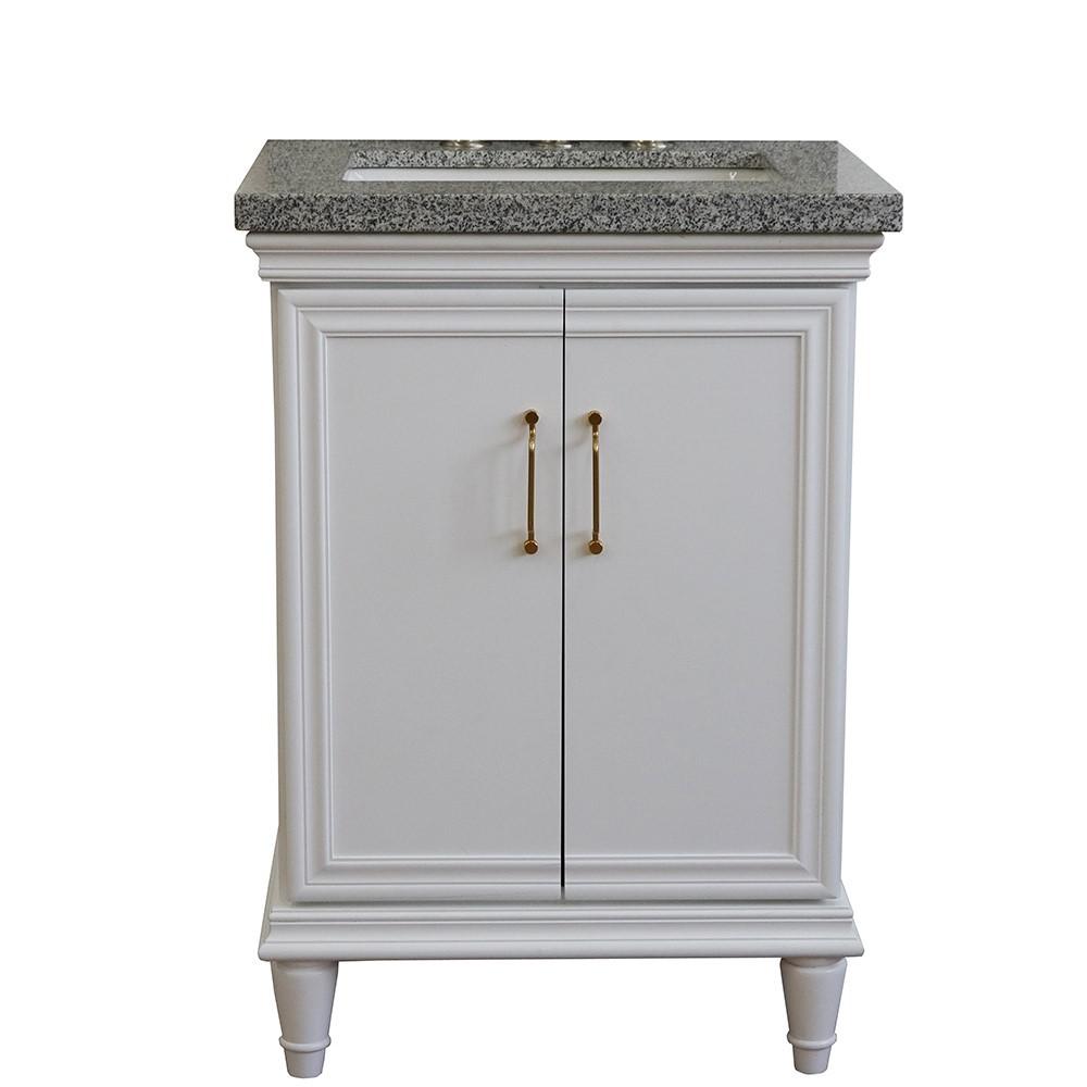 25 Single vanity in White finish with Gray granite and rectangle sink. Picture 12